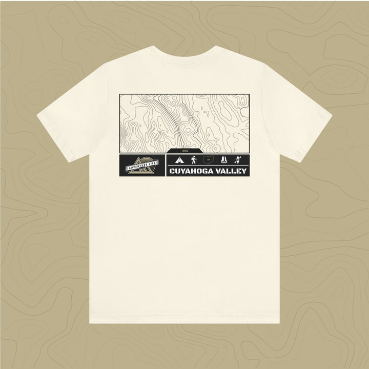 Cuyahoga Valley National Park - Adventure Life Trail Topographic Garment Dyed Tee