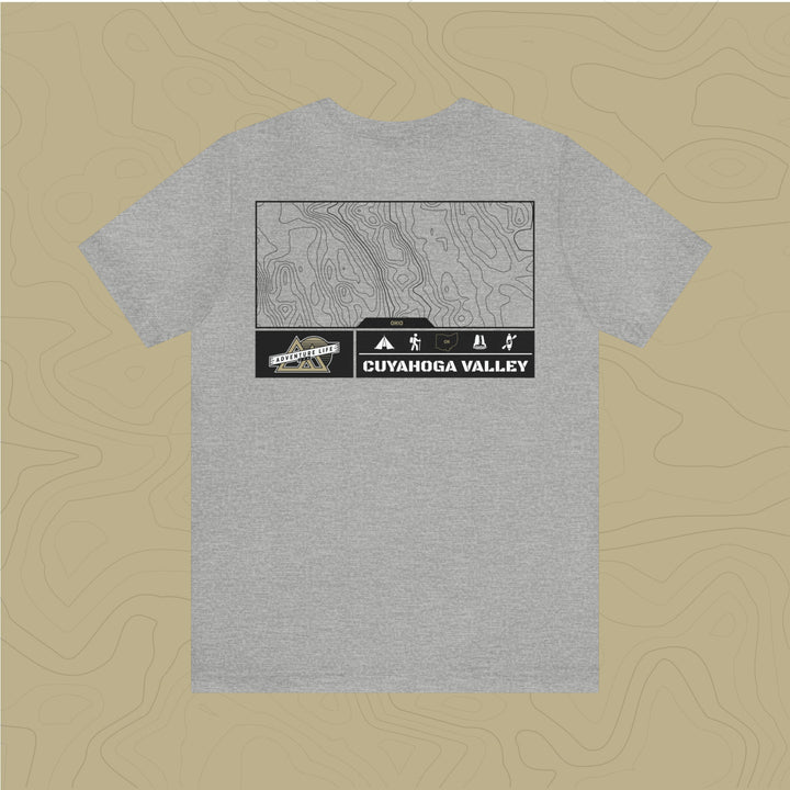 Cuyahoga Valley National Park - Adventure Life Trail Topographic Garment Dyed Tee