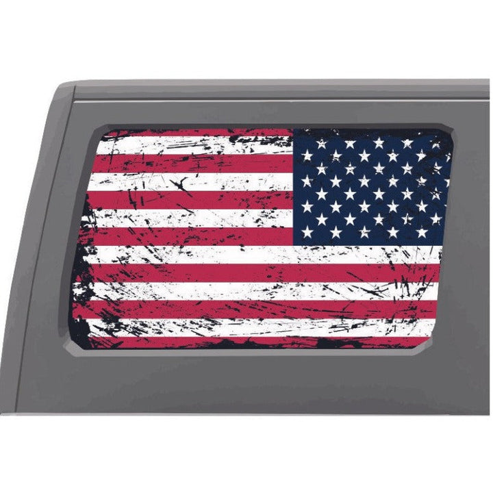Rustic American Flag Window Decal Sticker Accessory for 4 & 2-door Jeep Wrangler