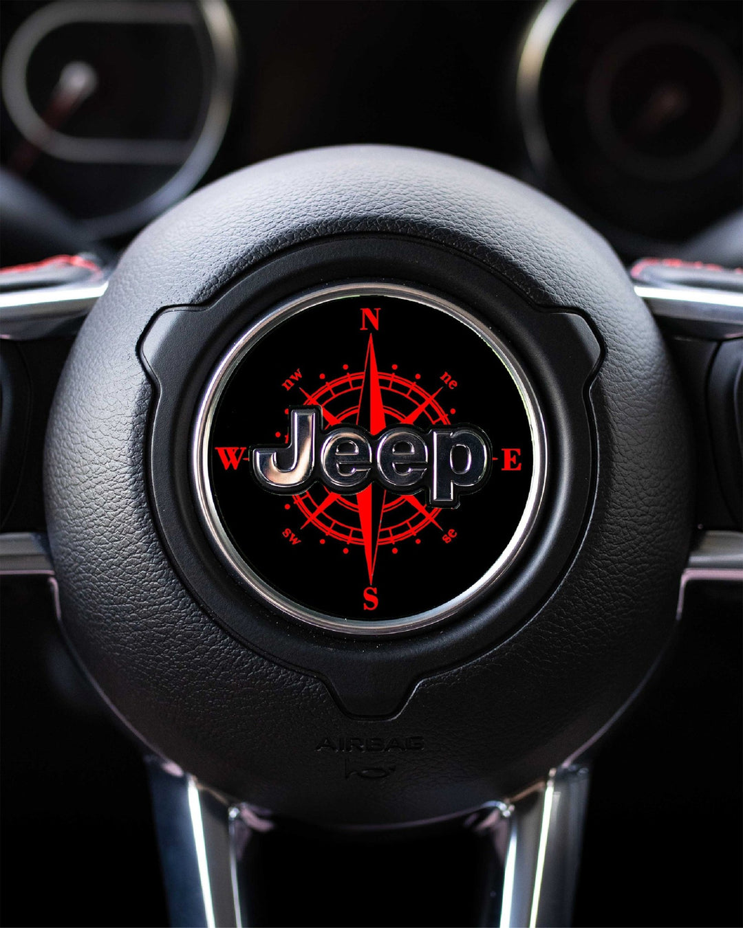 Compass Print Steering Wheel Decal for Jeep