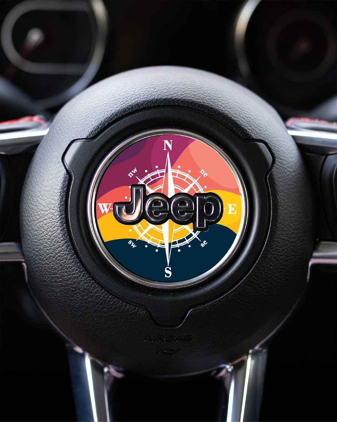 Compass Print Steering Wheel Decal for Jeep