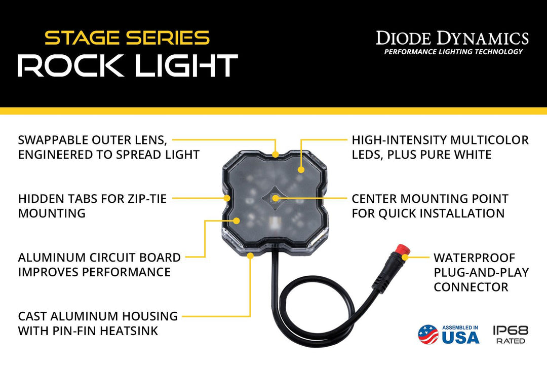 Stage Series RGBW LED Rock Light (8-pack) - AdventureLifeDecals