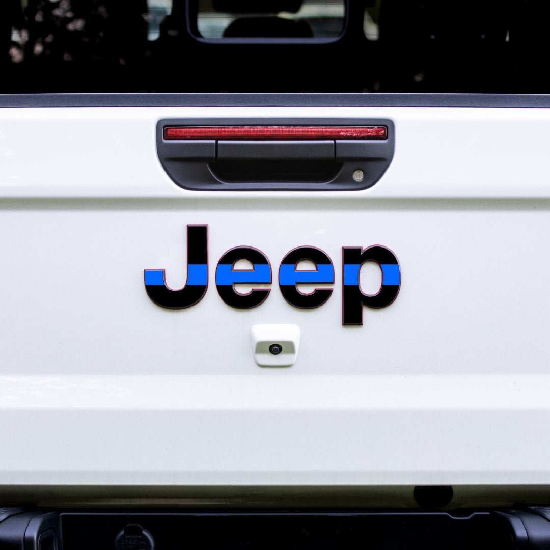 Waving American Flag Emblem Overlay Accessory for Jeep Gladiator - AdventureLifeDecals