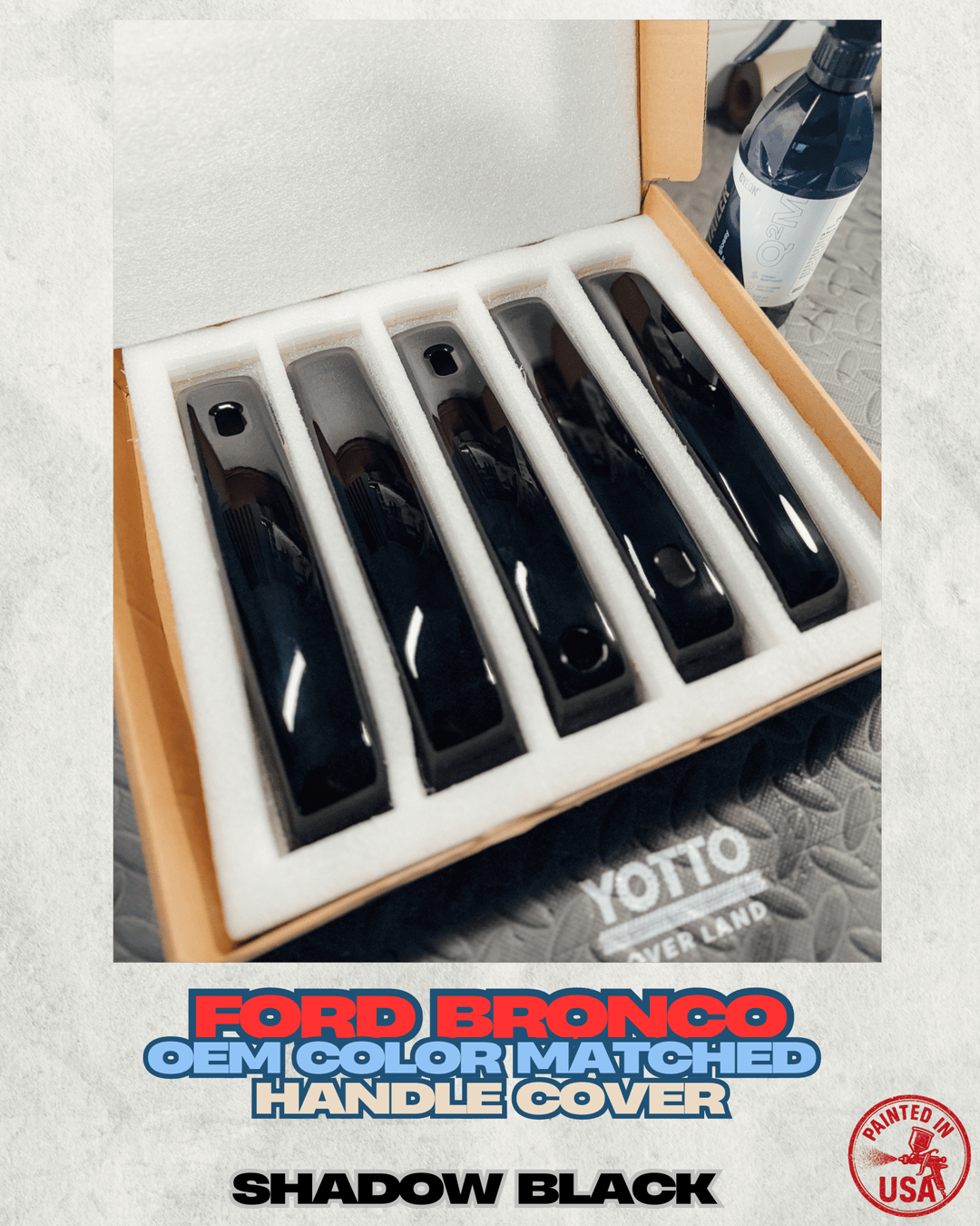 Ford Bronco Painted Handle Covers With Smart Entry *Seamless Fitment | Shadow Black - G1 - In Stock | 4 Door | |