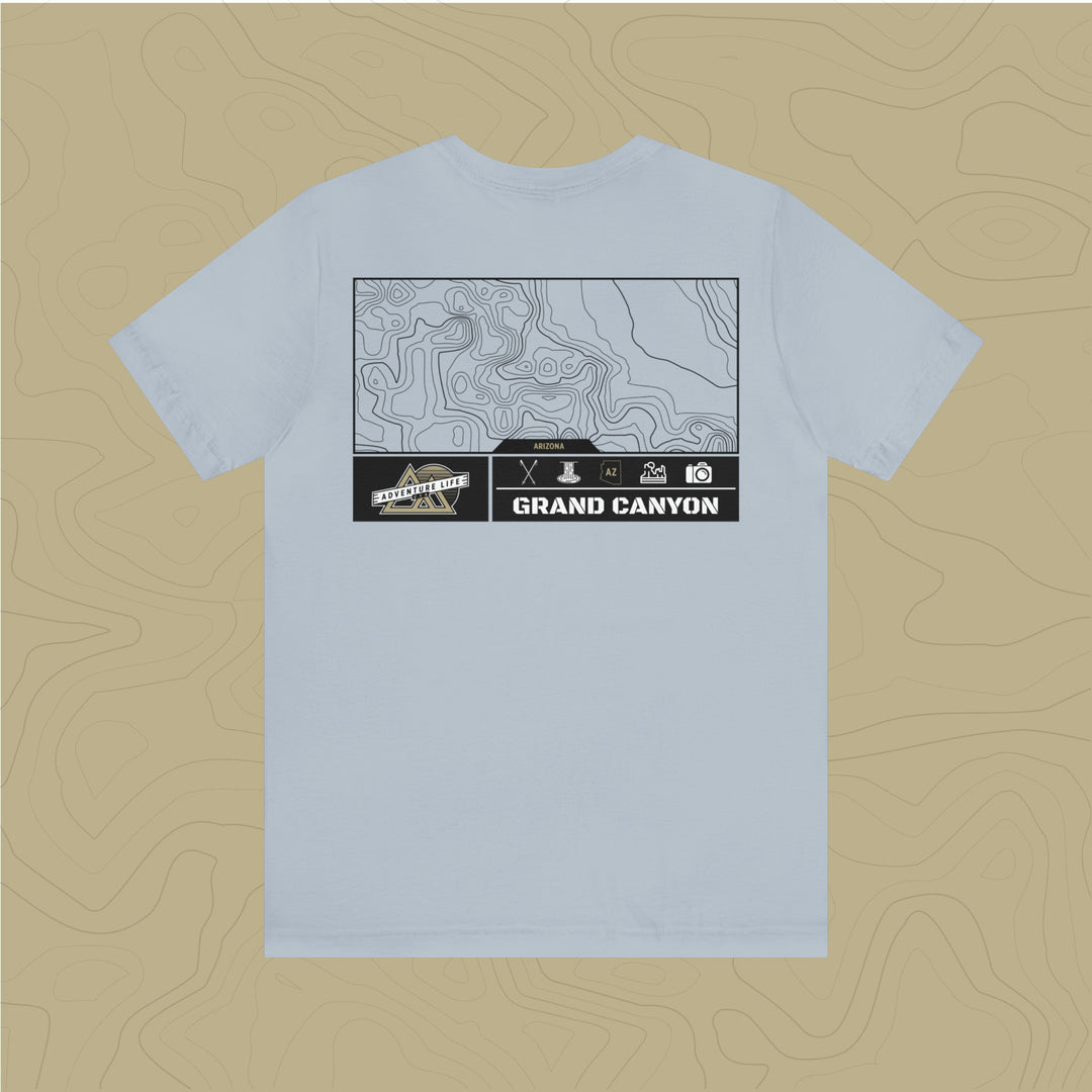 Grand Canyon National Park - Adventure Life Trail Topographic Garment Dyed Tee