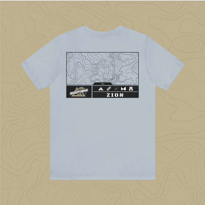 Zion National Park - Adventure Life Trail Topographic Garment Dyed Tee