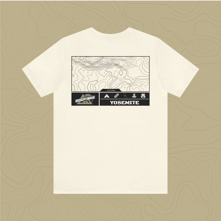 Yosemite National Park - Adventure Life Trail Topographic Garment Dyed Tee