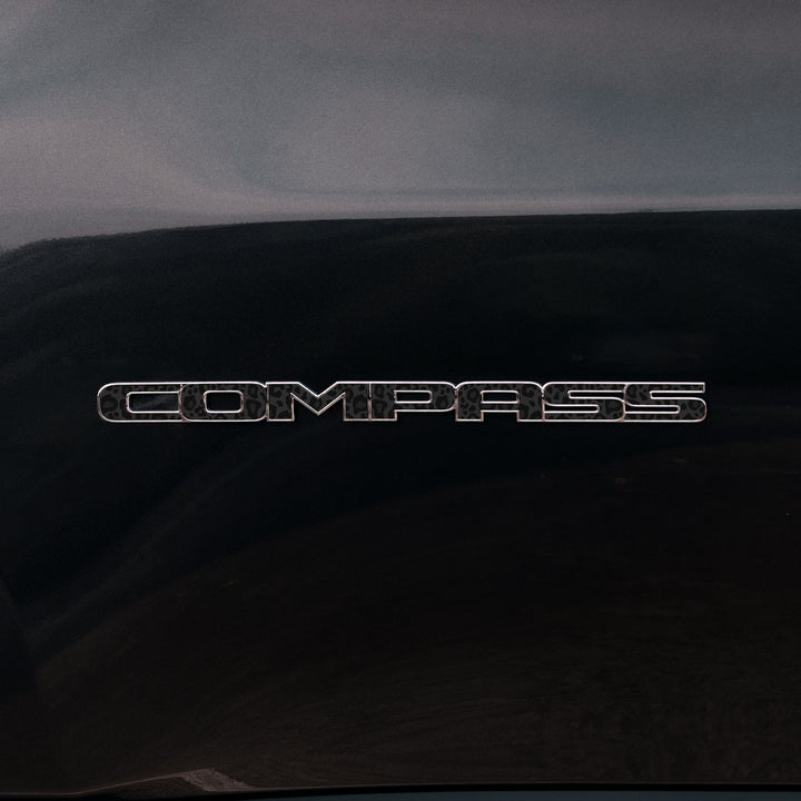 COMPASS Door Emblem Overlay Decals – Animal Print Designs | Fits 2011–2025 Jeep Compass