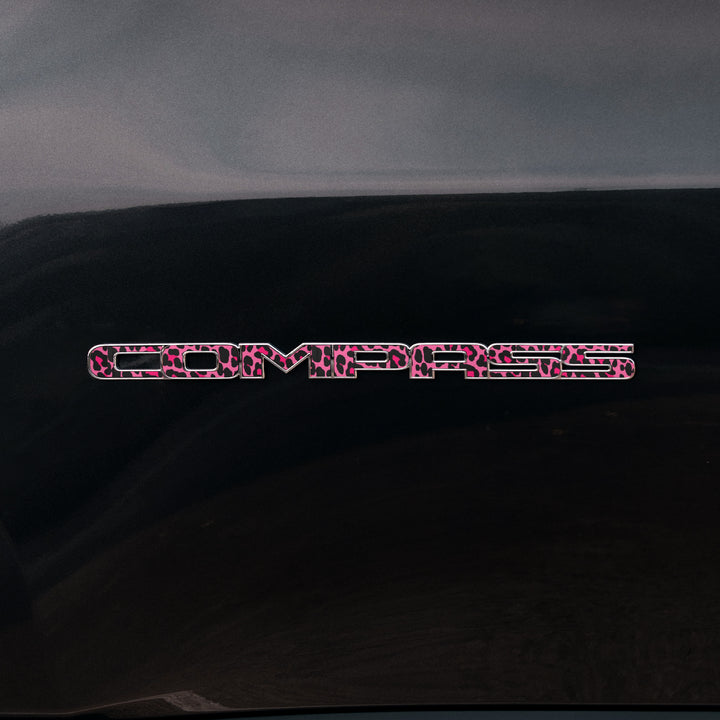 COMPASS Door Emblem Overlay Decals – Animal Print Designs | Fits 2011–2025 Jeep Compass