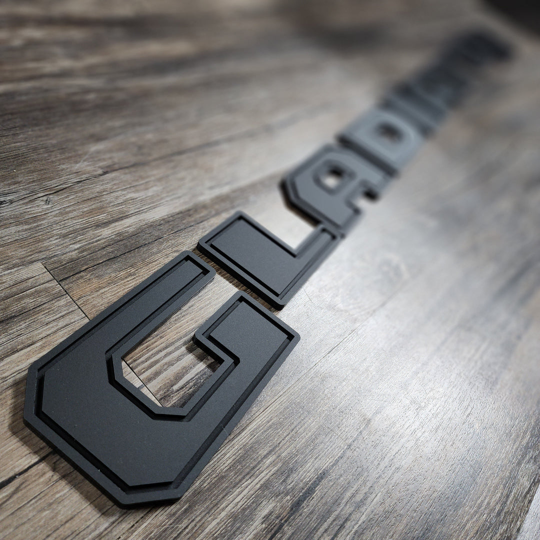 Laser Cut Acrylic Jeep "Gladiator" Tailgate Emblem - Negative Style