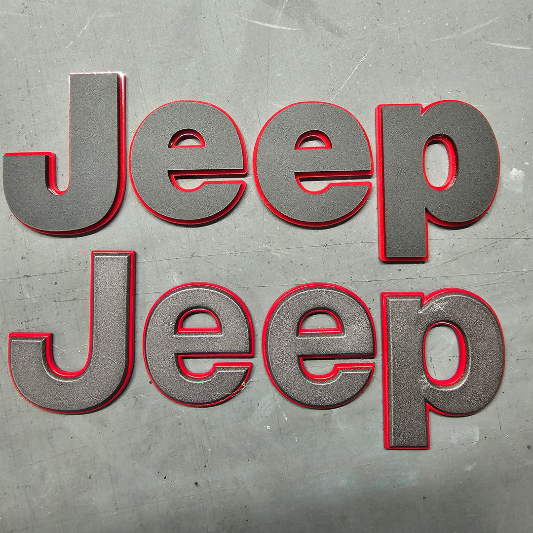 Laser Cut Acrylic "Jeep" Fender Emblem