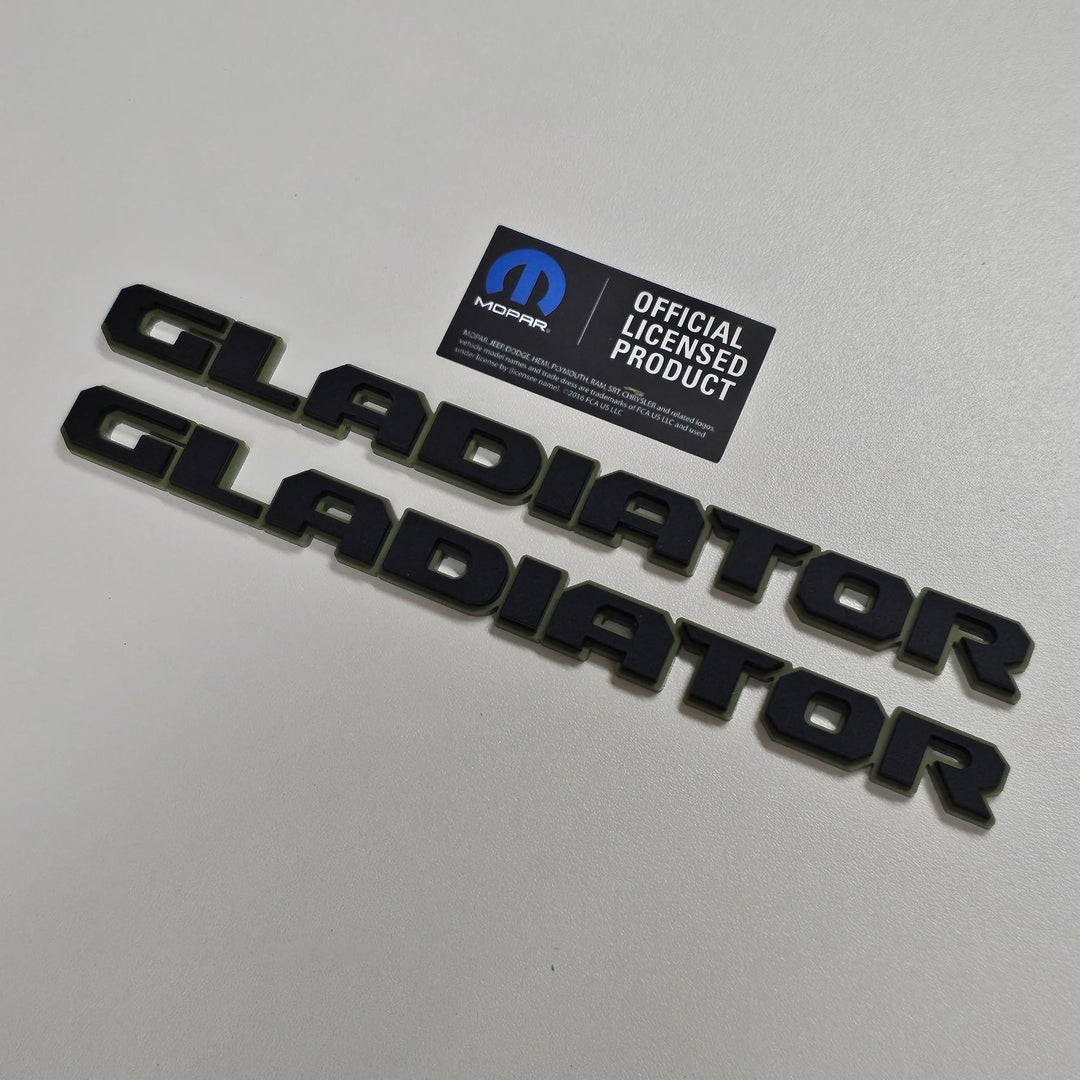 Jeep "GLADIATOR" Fender Emblems - PAIR L/R Sides - Two Color Stacked