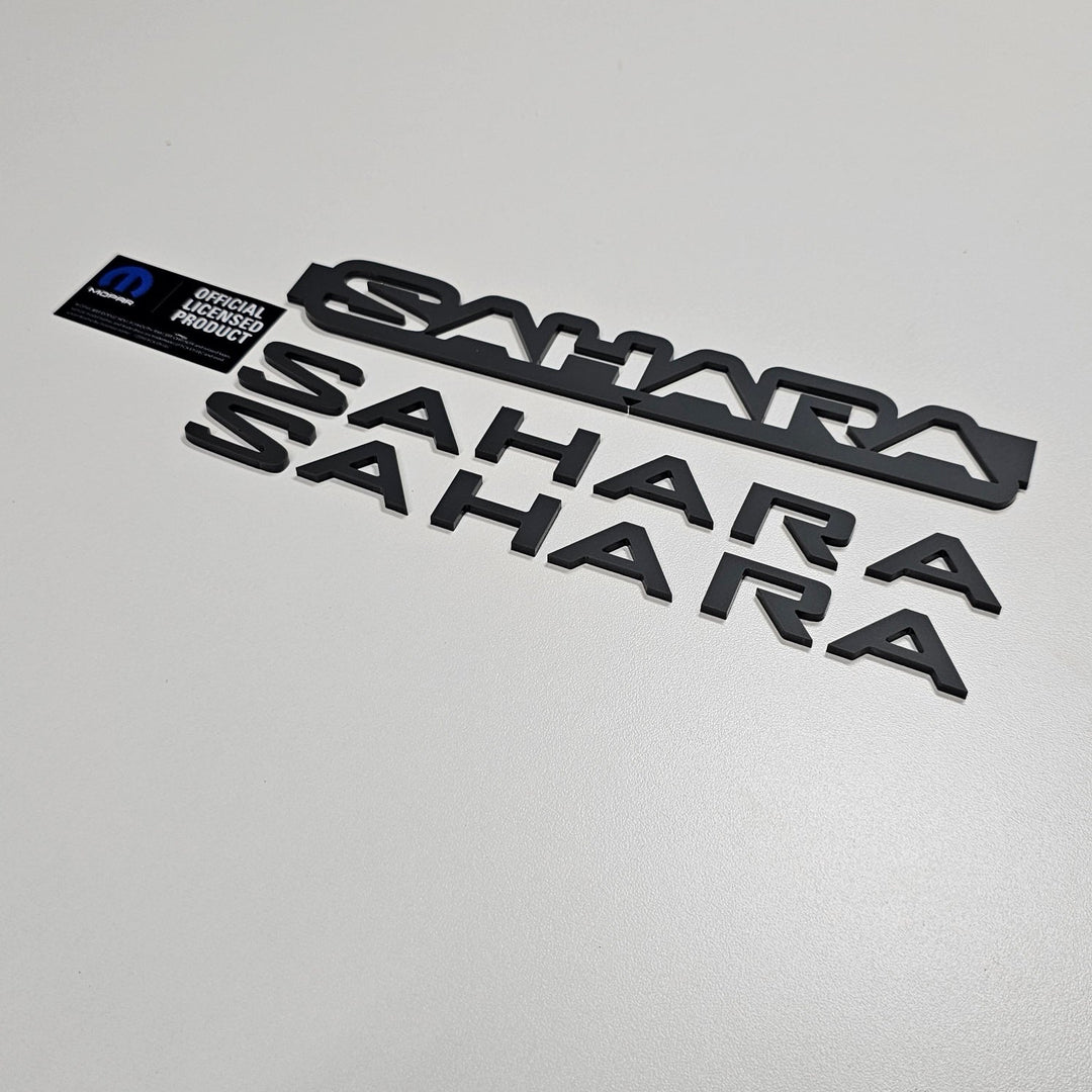 Jeep JL "SAHARA" Emblem - PAIR L/R Sides - Single Color