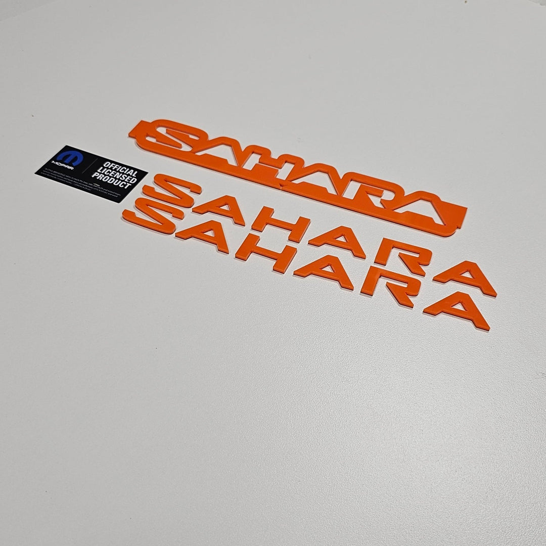 Jeep JL "SAHARA" Emblem - PAIR L/R Sides - Single Color