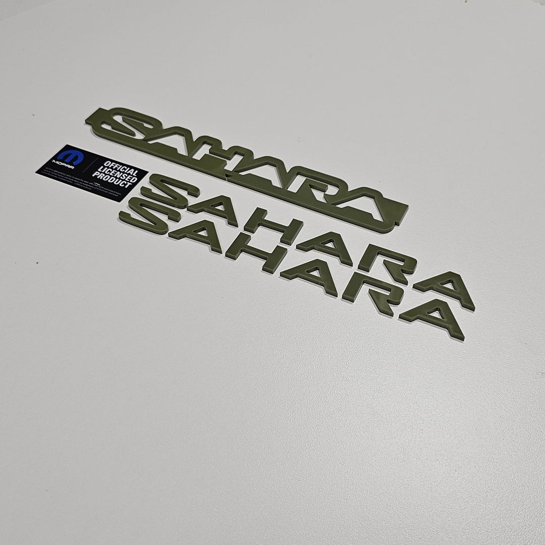 Jeep JL "SAHARA" Emblem - PAIR L/R Sides - Single Color