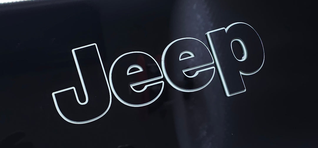 Laser Cut Acrylic "Jeep" Fender Emblem