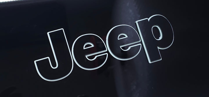 Laser Cut Acrylic "Jeep" Fender Emblem