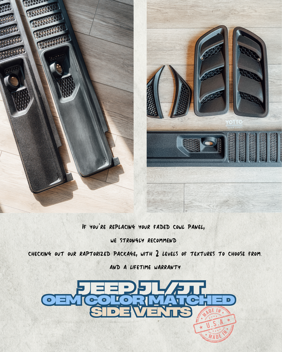 OEM Cowl Wiper Panel Color Matched  JL JT 2018+  (14+Lead Time)