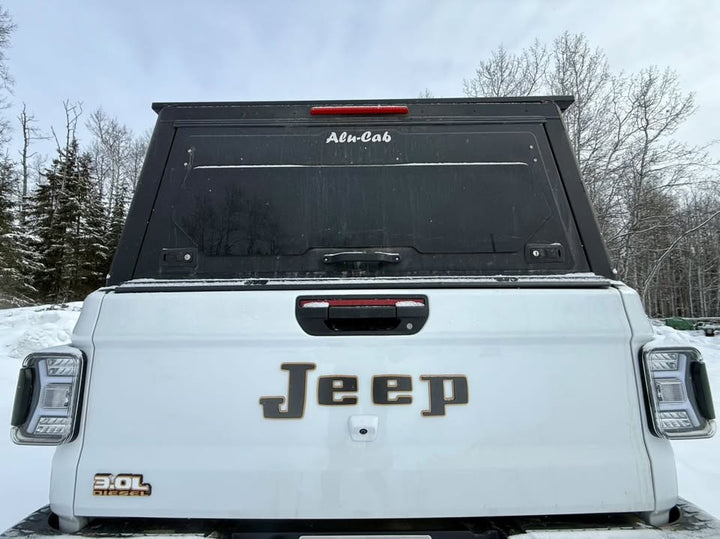 Jeep Gladiator Retro "JEEP" Tailgate Emblem - OEM Size - Two Color Stacked | Black (Matte) | Black (Matte) | | Tailgate Emblems