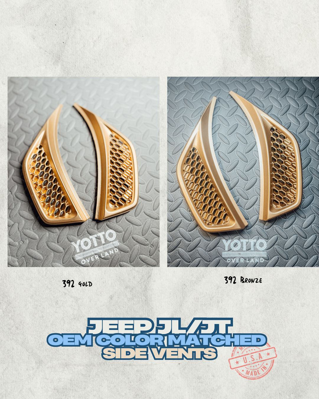 Side Vents Color Matched for Jeep JL JT Rubicon