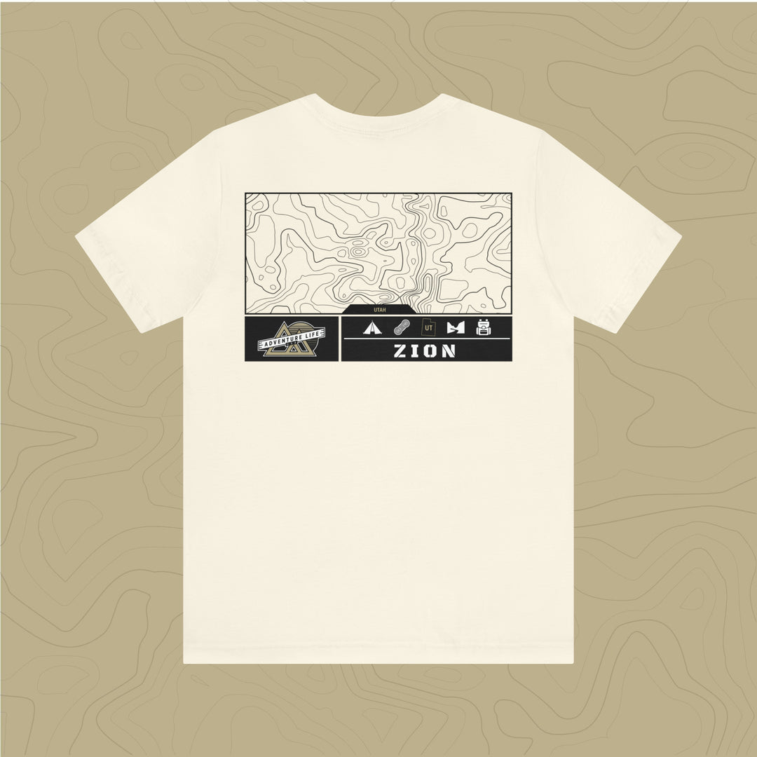 Zion National Park - Adventure Life Trail Topographic Garment Dyed Tee
