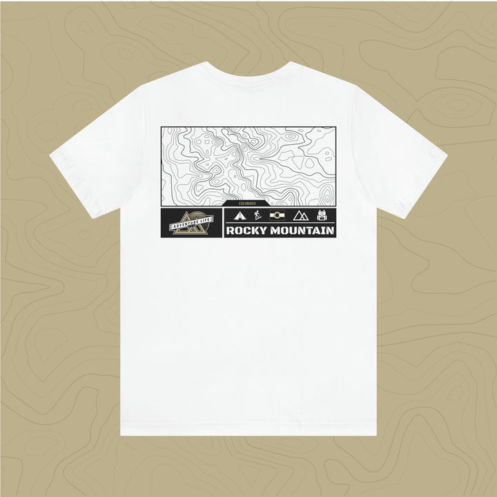 Rocky Mountain National Park - Adventure Life Trail Topographic Garment Dyed Tee