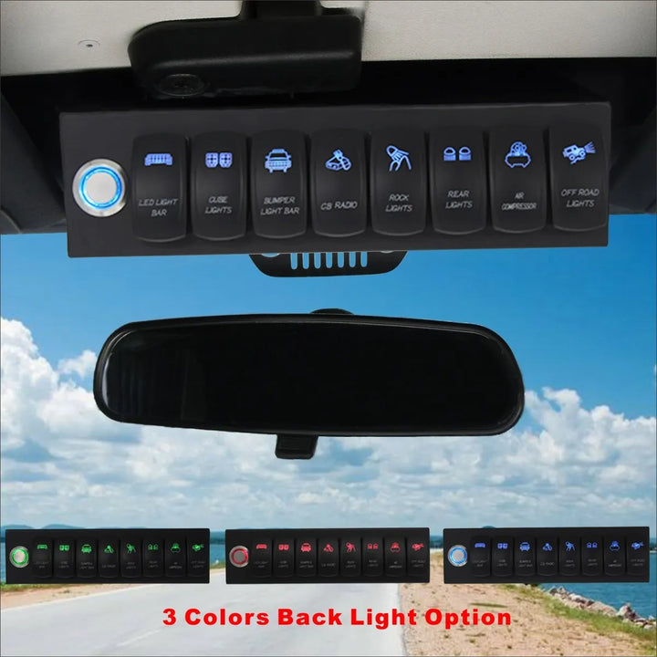 Voswitch 8 Switch Control System for Jeep JK Wrangler Blue Backlight