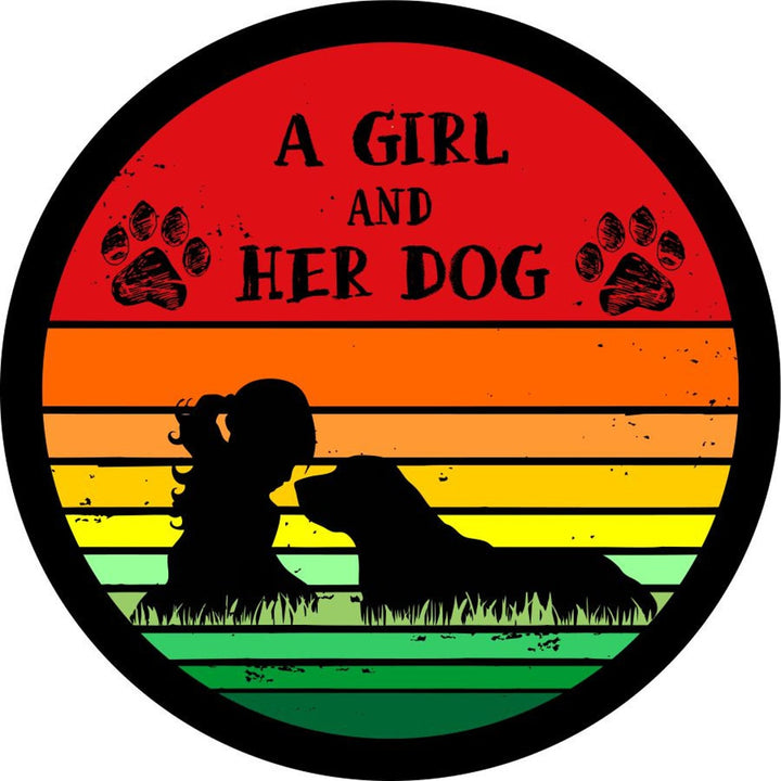 A Girl and her Dog - Colorful