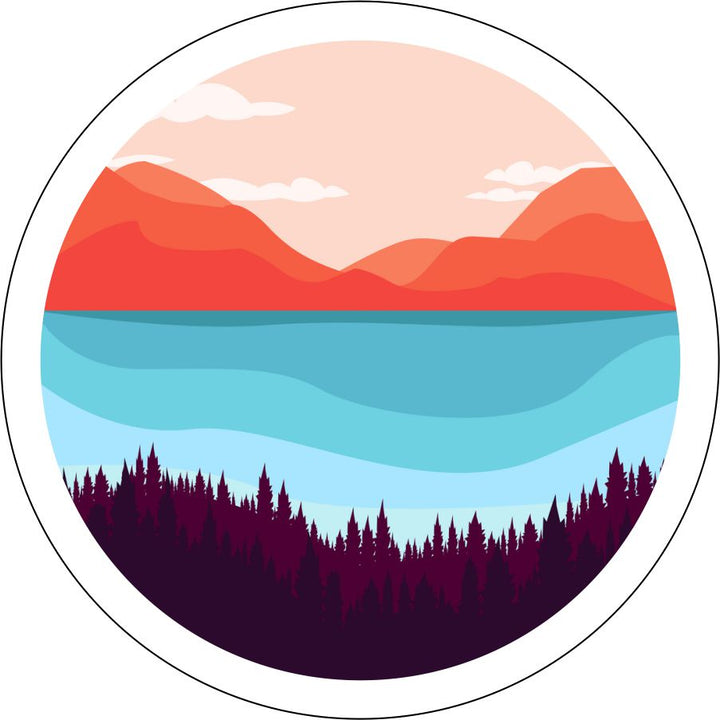 Artsy Mountain Range Spare Tire Cover for Jeep, Bronco, Camper, RV, Van, & More