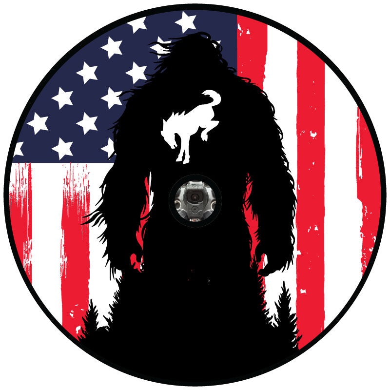 American Flag Bronco Sasquatch Spare Tire Cover Custom Designed for Ford Broncos