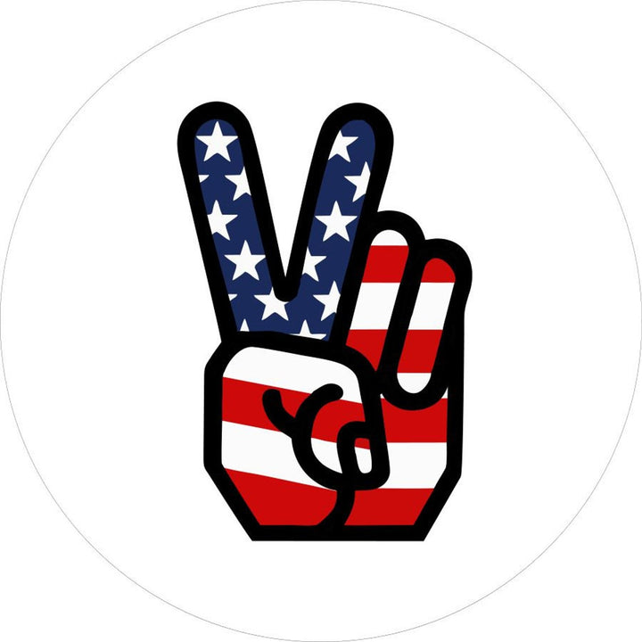 American Flag Peace Sign Spare Tire Cover for Jeeps, Broncos, Campers, RV, Vans