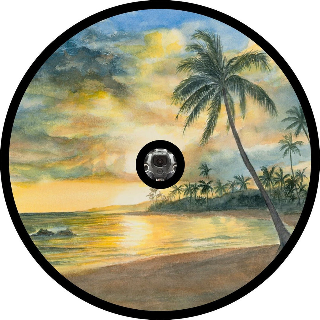 Print of a Painted Sunset Spare Tire Cover