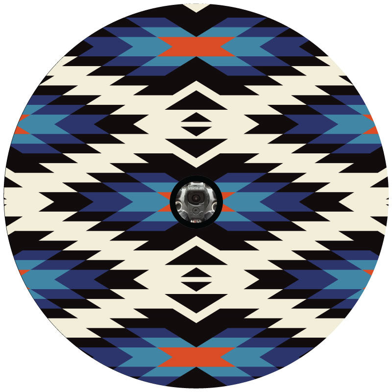 Aztec Serape Geometric Pattern Spare Tire Cover for Jeep, RV, Bronco, Camper, Van, Etc