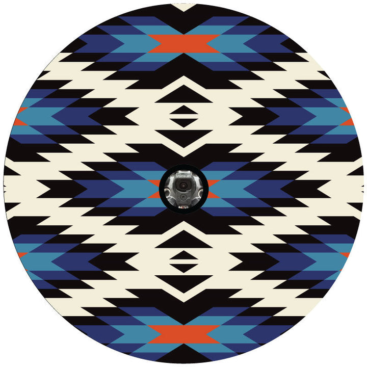 Aztec Serape Geometric Pattern Spare Tire Cover for Jeep, RV, Bronco, Camper, Van, Etc