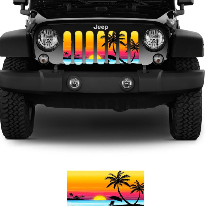 Beach Scene Sunset on the Water Jeep Grille Insert