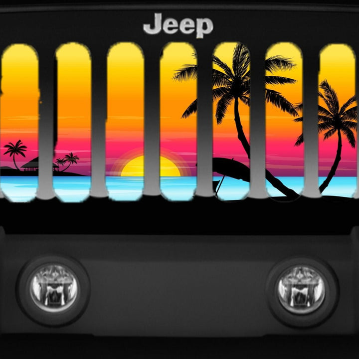 Beach Scene Sunset on the Water Jeep Grille Insert