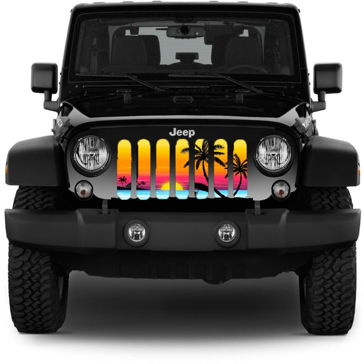 Beach Scene Sunset on the Water Jeep Grille Insert