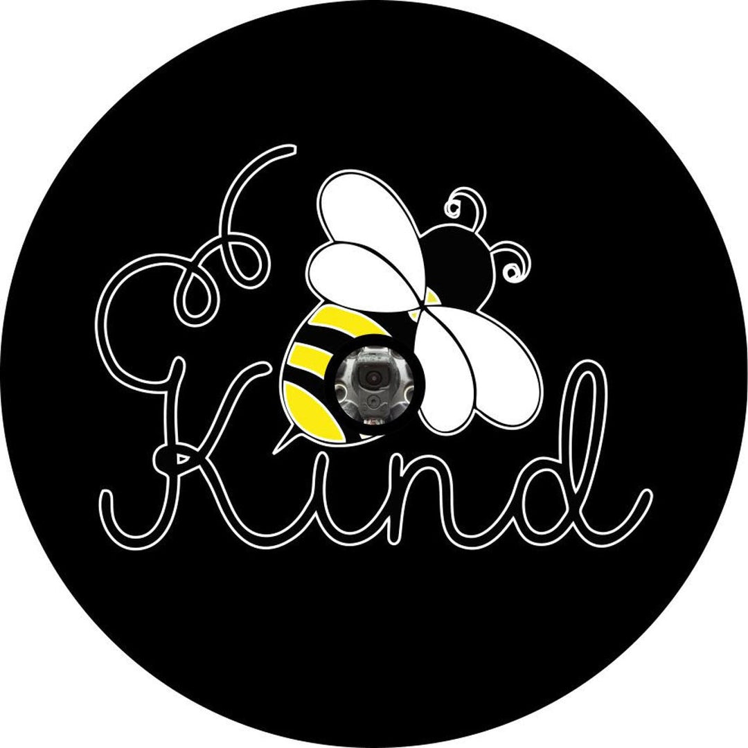 Bee Kind Honey Bee Spare Tire Cover - Jeep, RV, Camper, Bronco, Sprinter Van, & More