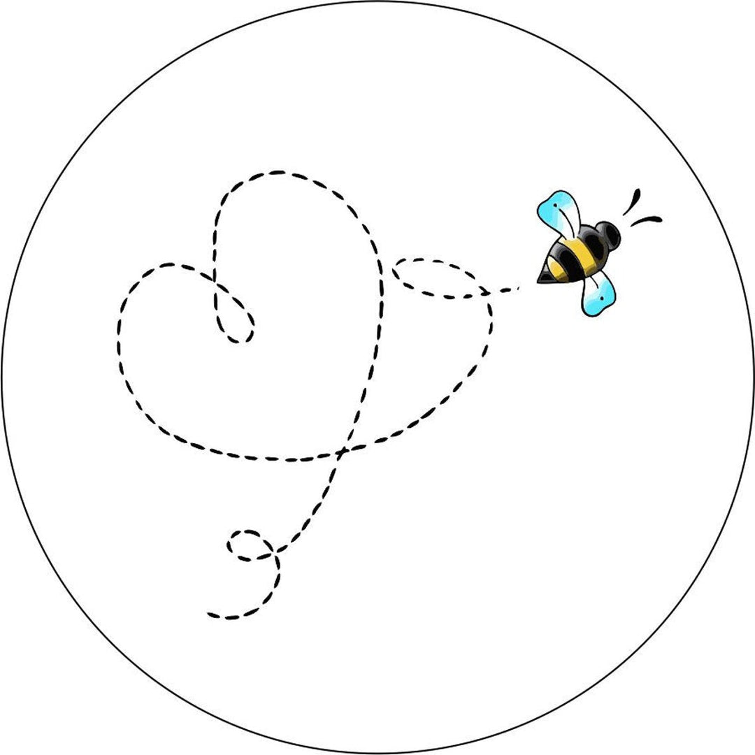 Flying Bee With a Heart Spare Tire Cover