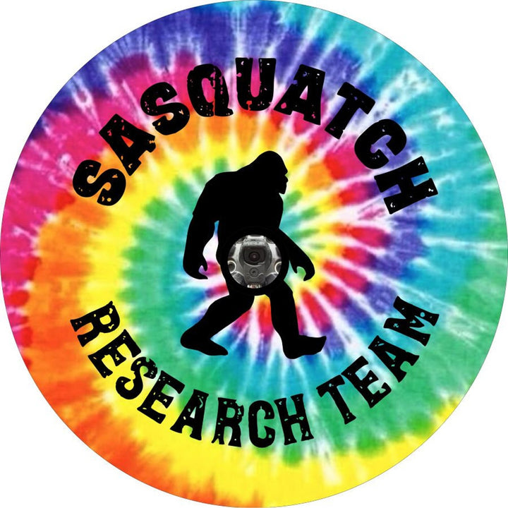 Tie-Dye Bigfoot or Sasquatch Research Team Spare Tire Cover