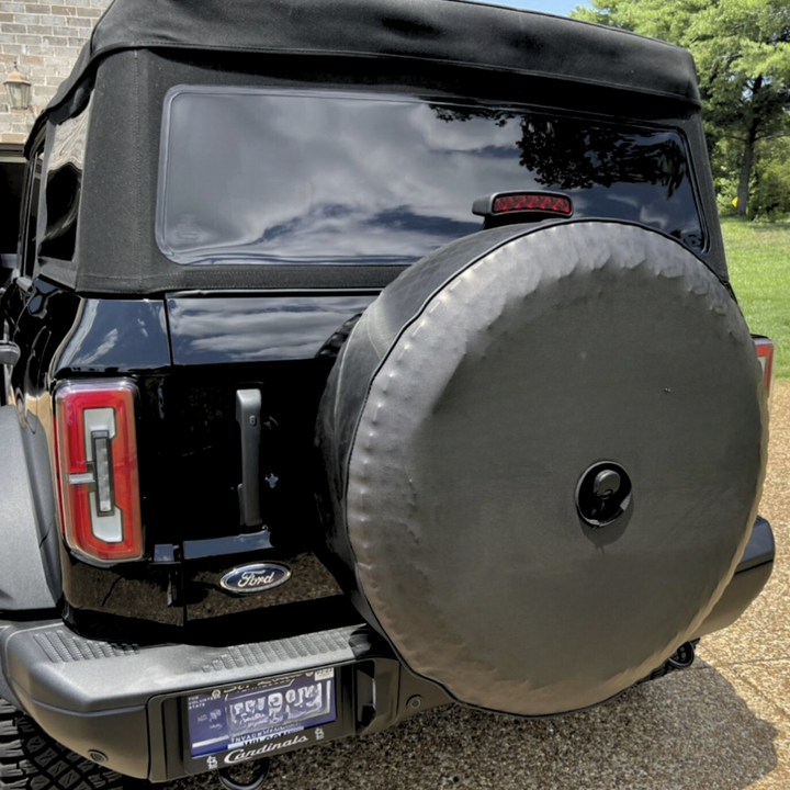 Simple Solid Black Spare Tire Cover for Jeep, Bronco, RV, Camper, Vans, & More