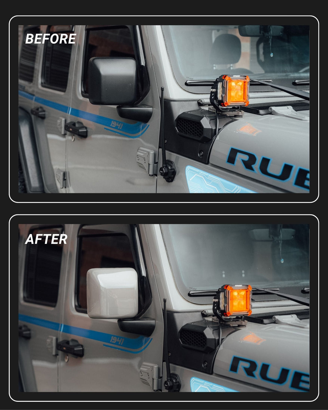 Mirror Cover Color Matched For Wrangler JL Gladiator JT *20%OFF Launch Special