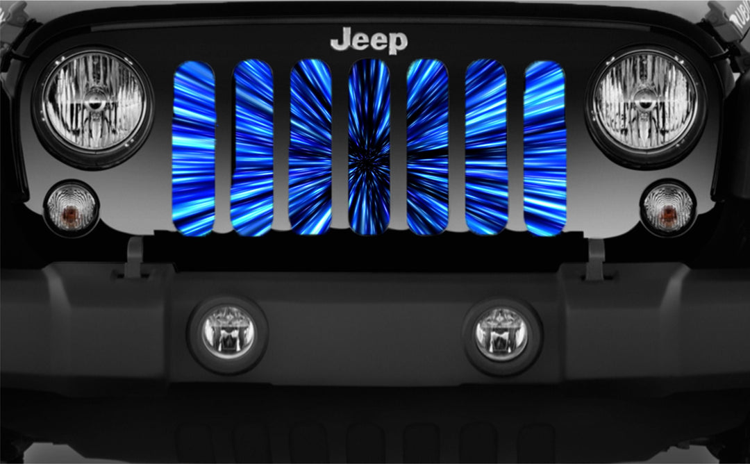 Light Speed Engaged - Blue Star Burst Jeep Grille Insert