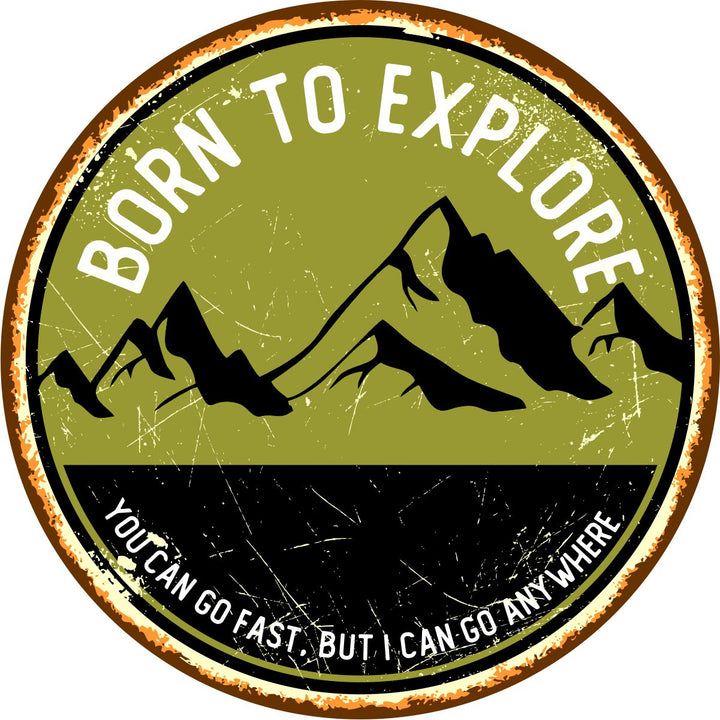 Born to Explore Mountains Spare Tire Cover for Jeep, RV, Camper, Trailer, and More