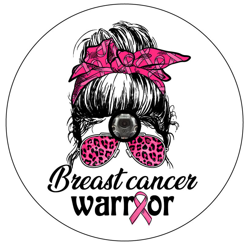 Breast Cancer Warrior Spare Tire Cover for Jeep, RV, Bronco, Camper, & More