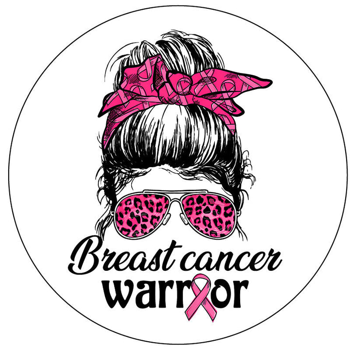 Breast Cancer Warrior Spare Tire Cover for Jeep, RV, Bronco, Camper, & More