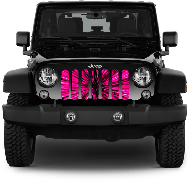 Light Speed Engaged - Hot Pink Star Burst Jeep Grille Insert