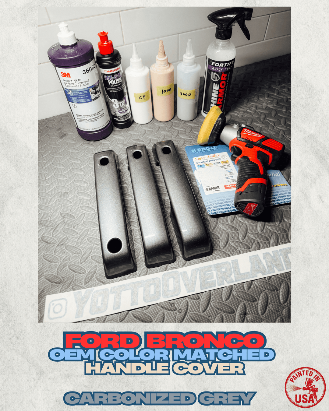 Ford Bronco Painted Handle Covers With Smart Entry *Seamless Fitment | Carbonized Grey Metallic - M7 - In Stock | 4 Door | |
