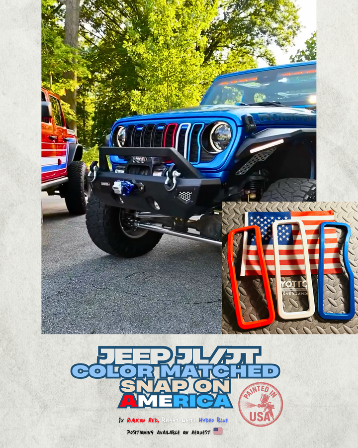 Painted "Snap On" Accent Cover fits *24-26 Updated Jeep JL JT Grille