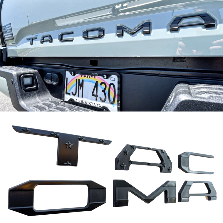 Toyota Tacoma Tailgate Insert Letters 3D Stars and Stripes - Adhesive-Backed (for Tacoma years 2016-2023)